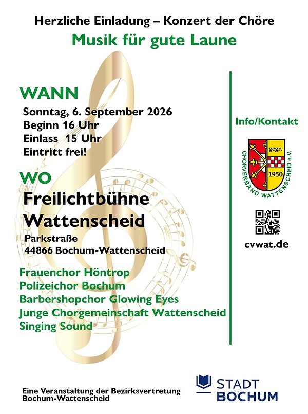 Poster für: Konzert der Chöre Chorverband Wattenscheid
