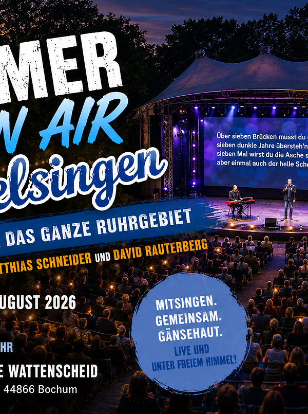Poster für: Das große Sommer Open Air RUDELSINGEN 2026  für das ganze Ruhrgebiet